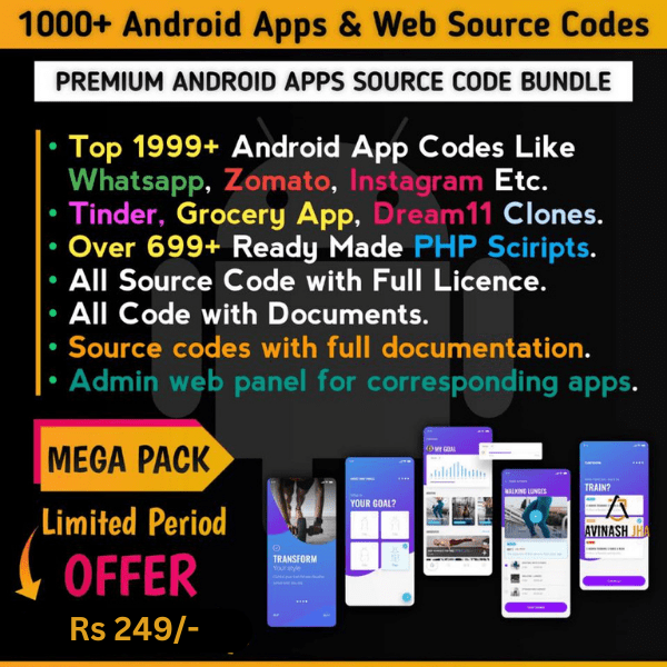 1000+ Android App & Web Source Code Bundle